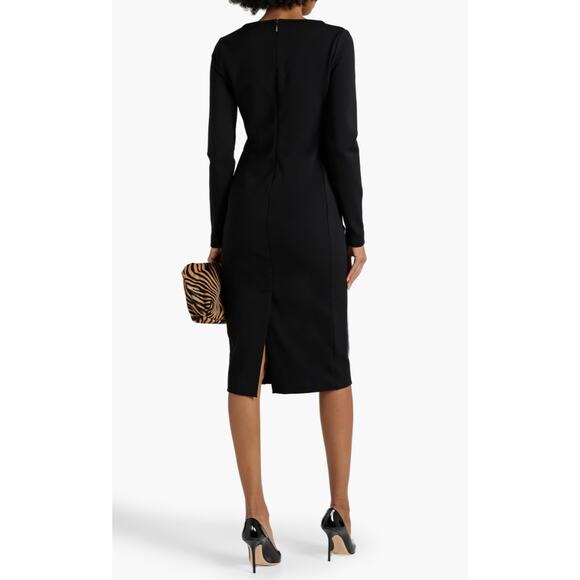 Max Mara Black Onore Long Sleeve Jersey Midi Dress Size 12 - Picture 2 of 10